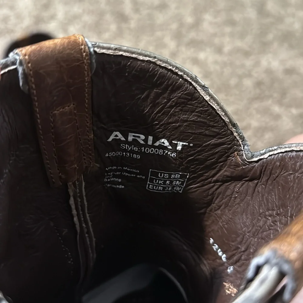 Ariat desperado brown boots size 8 cross 10008756 - Picture 7 of 9